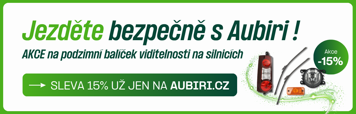 15 % SLEVA na stěrače, světla a mlhovky už JEN na Aubiri.cz!